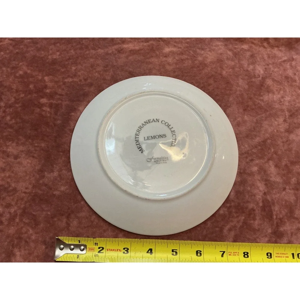 Formalities by Baum Bros Mediterranean Collection Lemons Decorative Plate 7.5in